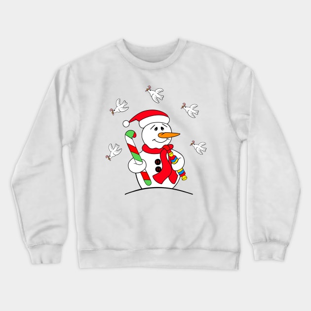 CUTE Snowman Candy Cane Christmas Crewneck Sweatshirt by SartorisArt1